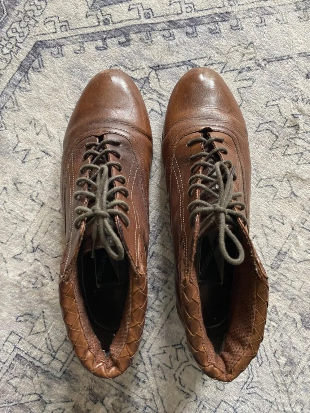 Mootsies Tootsies Hopscotch Womens Brown Leather Ankle Boots Size 10 Booties VTG